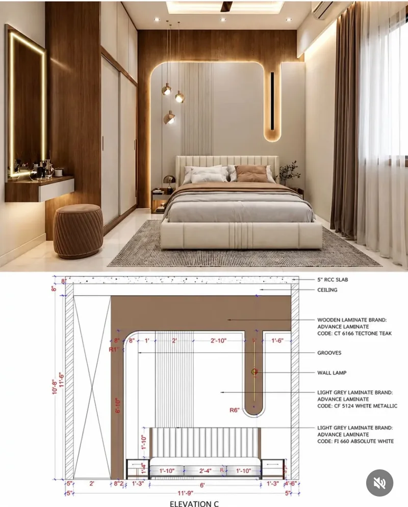 Bedroom interior design by Sehgal Home Studio in Delhi NCR — view 7