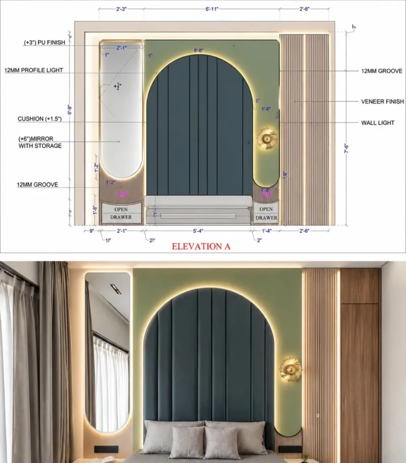 Bedroom interior design by Sehgal Home Studio in Delhi NCR — view 10