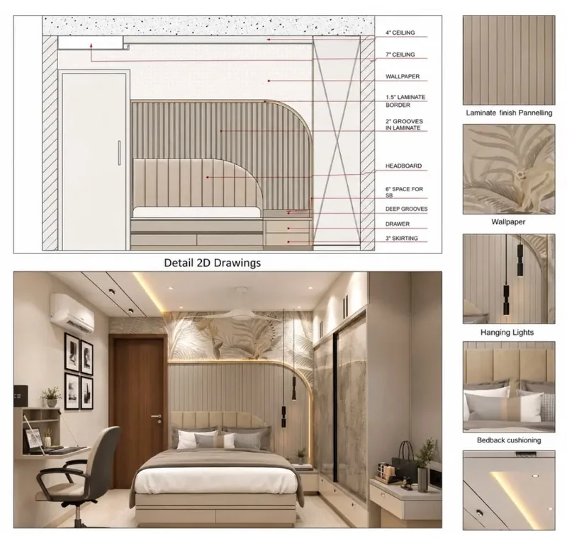 Bedroom interior design by Sehgal Home Studio in Delhi NCR — view 11