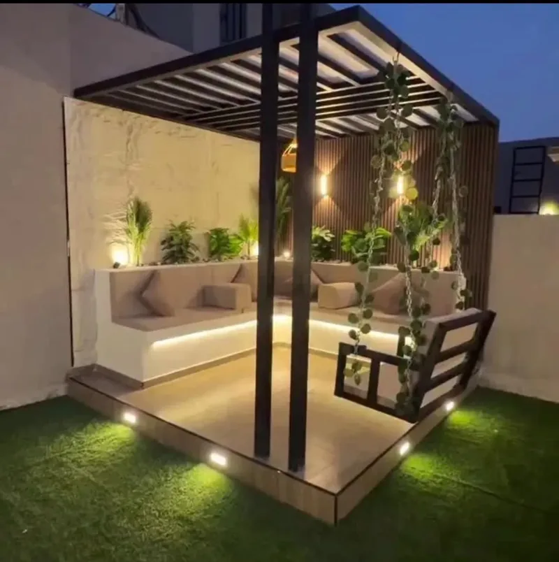 Terrace lounge and balcony design by Sehgal Home Studio in Delhi NCR